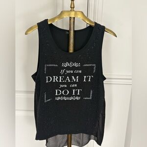 Black Sleeveless Asymmetrical Tank Top